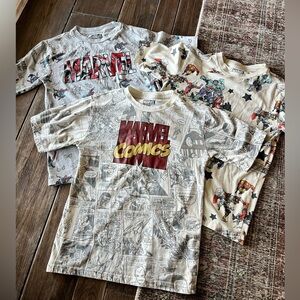 Marvel Comics Cream and Red Graphic T-Shirts bundle size 10
